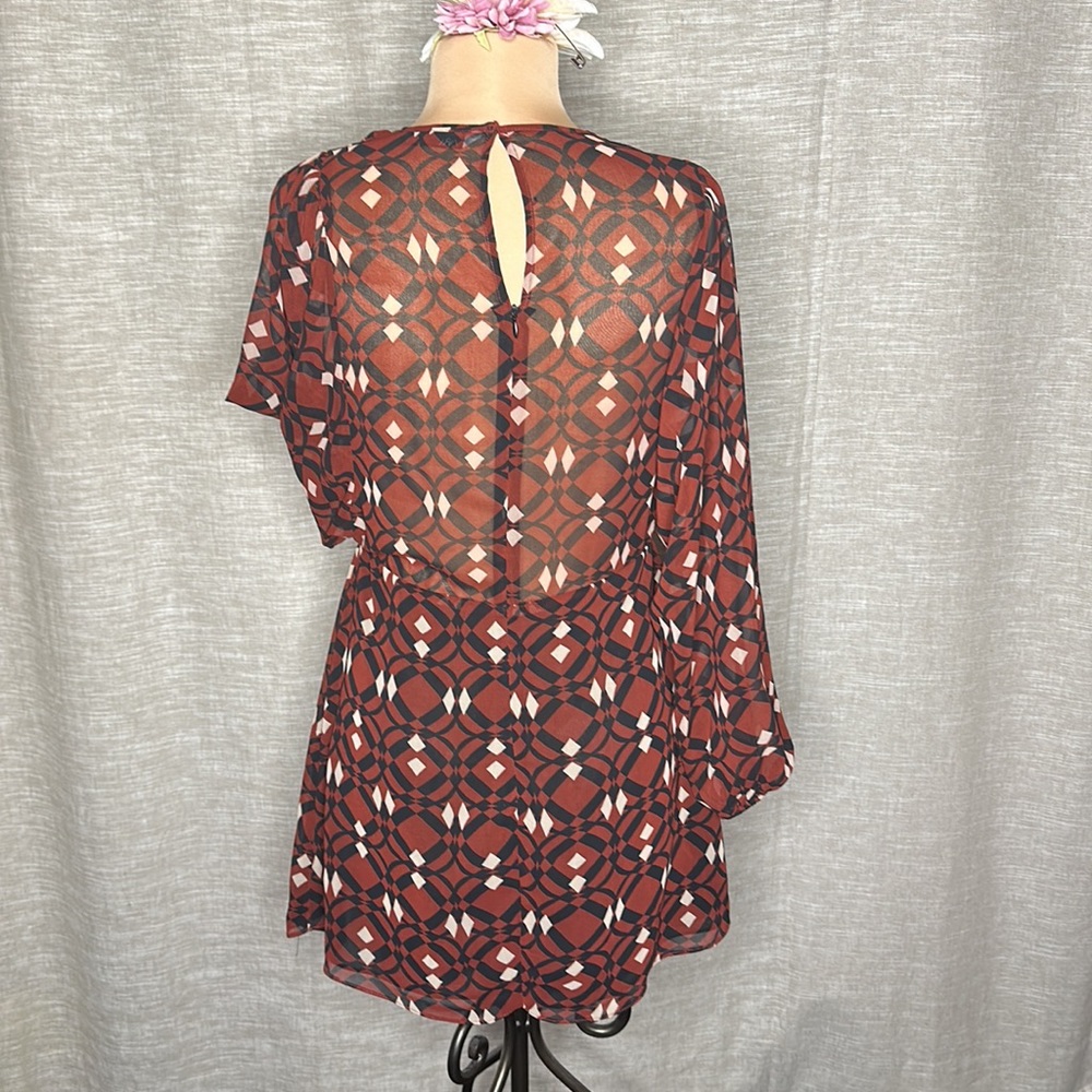 Zara Geometric Design Classy L/S Dress szL - Picture 3 of 8